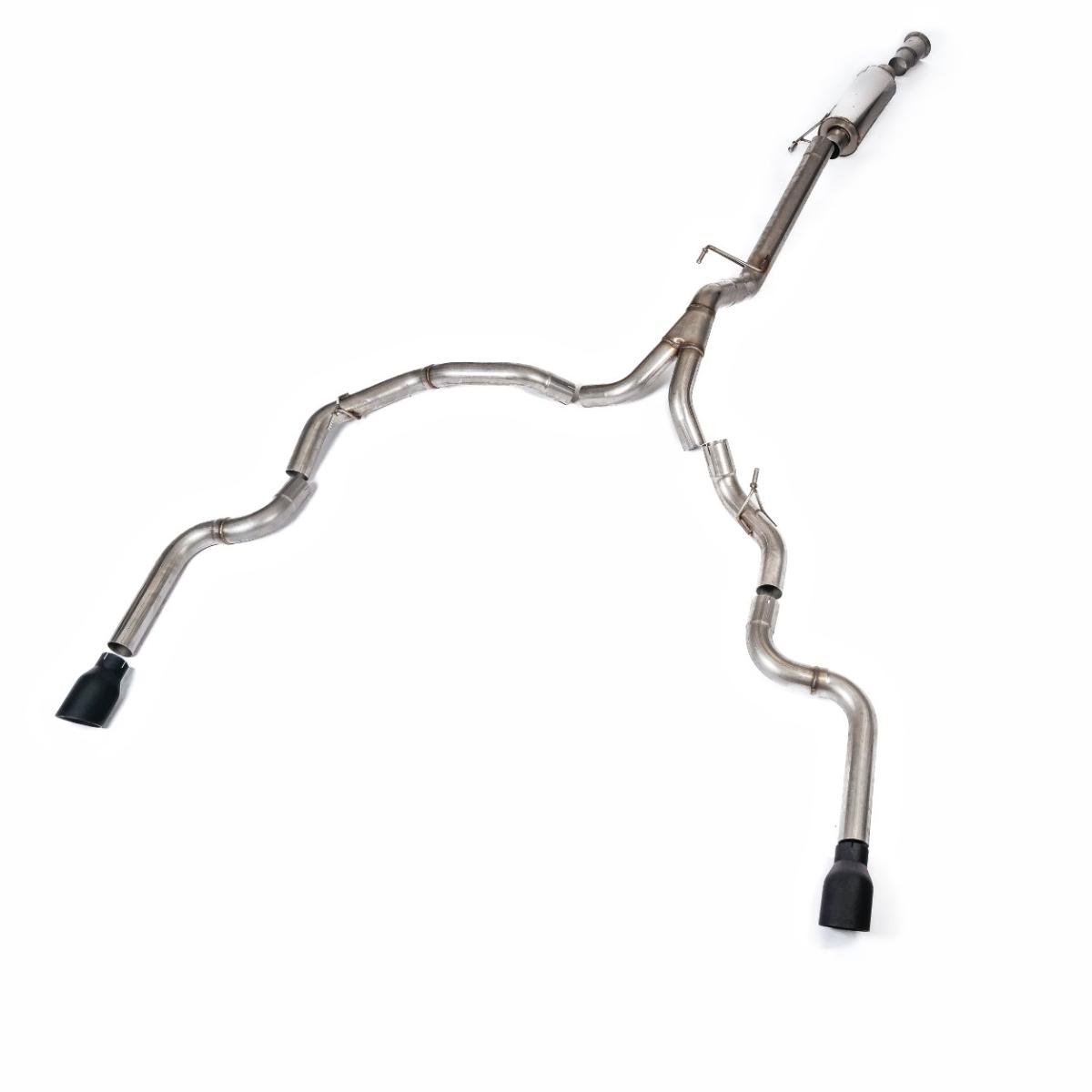 Milltek Road+ Cat-Back with Dual Rear Exit | Ford F150 Single Cab 5.0 V8 - Cerakote Black Tips