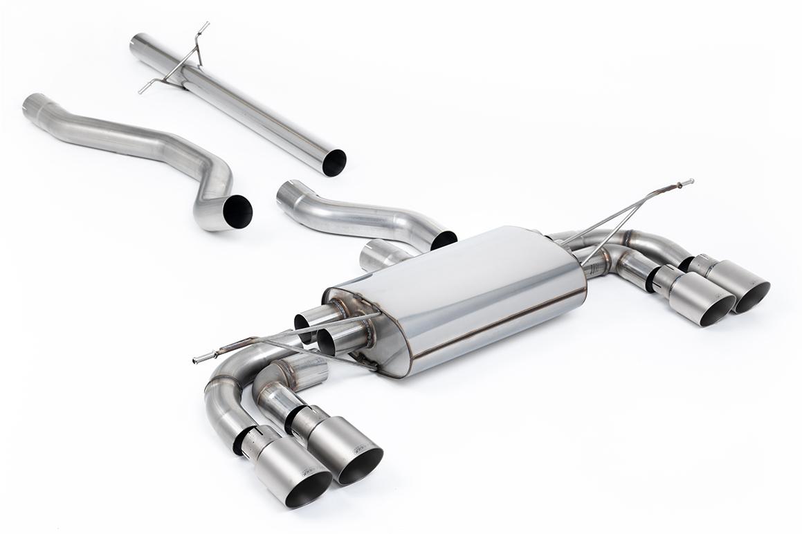 Milltek Non-Resonated OPF Back Exhaust | Land Rover Defender 130 - Brushed Titanium Tips Milltek Non-Resonated OPF Back Exhaust | Land Rover Defender 130 - Brushed Titanium Tips