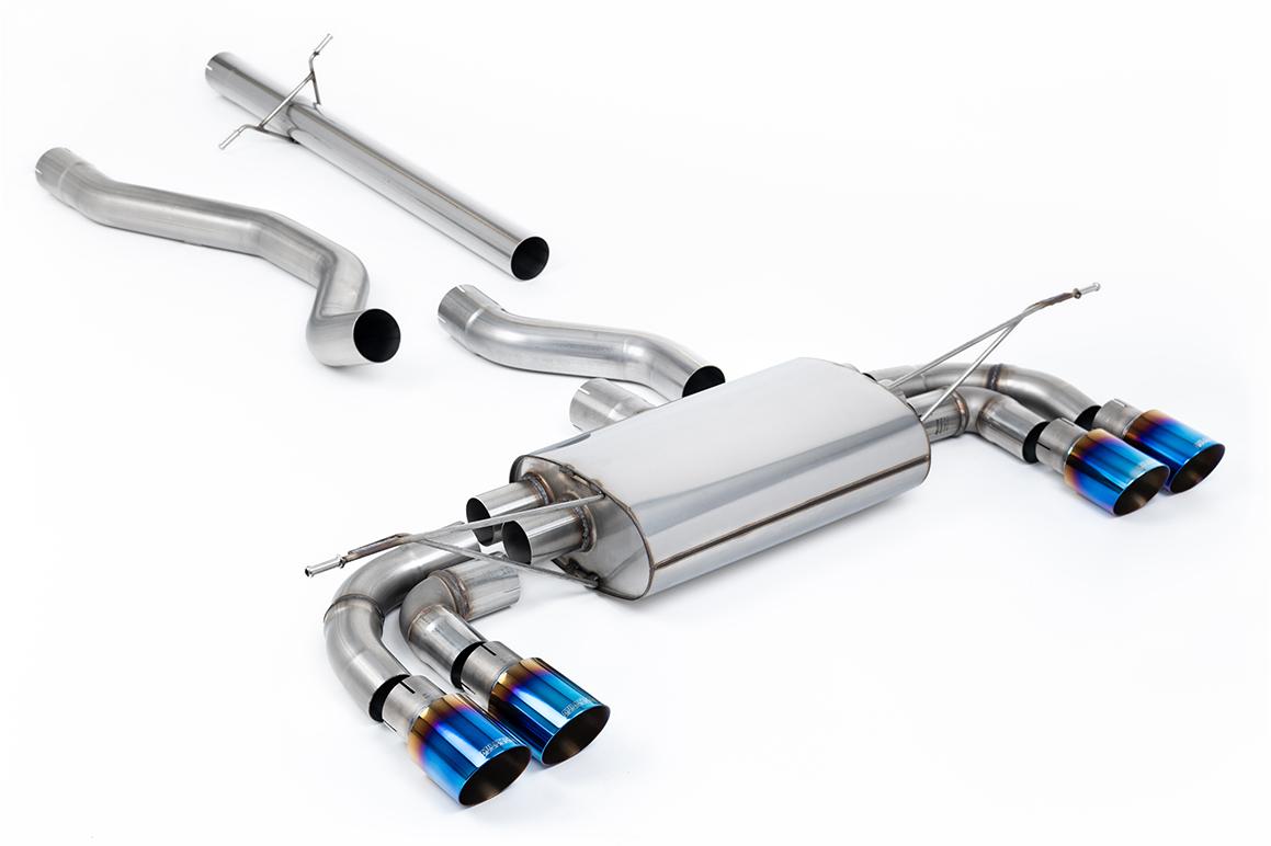 Milltek Non-Resonated OPF Back System | Land Rover Defender 130 P400 - Burnt Titanium Tips Milltek Non-Resonated OPF Back System | Land Rover Defender 130 P400 - Burnt Titanium Tips