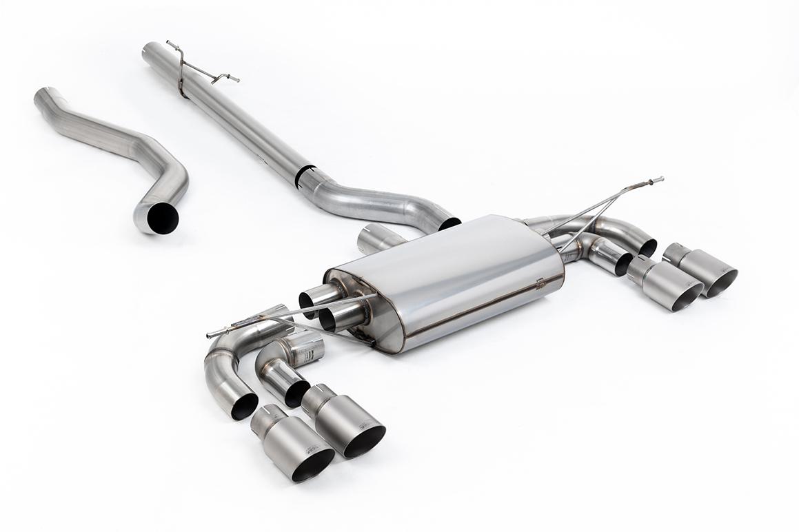 Milltek Non-Resonated OPF Back Exhaust | Land Rover Defender 130 - Brushed Titanium Tips Milltek Non-Resonated OPF Back Exhaust | Land Rover Defender 130 - Brushed Titanium Tips