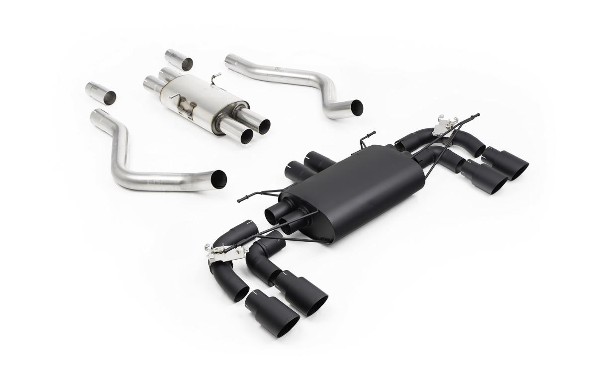 Milltek Valved Black Resonated Cat-Back Exhaust | Land Rover Defender 90 5.0 V8 - Cerakote Black Tips Milltek Valved Black Resonated Cat-Back Exhaust | Land Rover Defender 90 5.0 V8 - Cerakote Black Tips