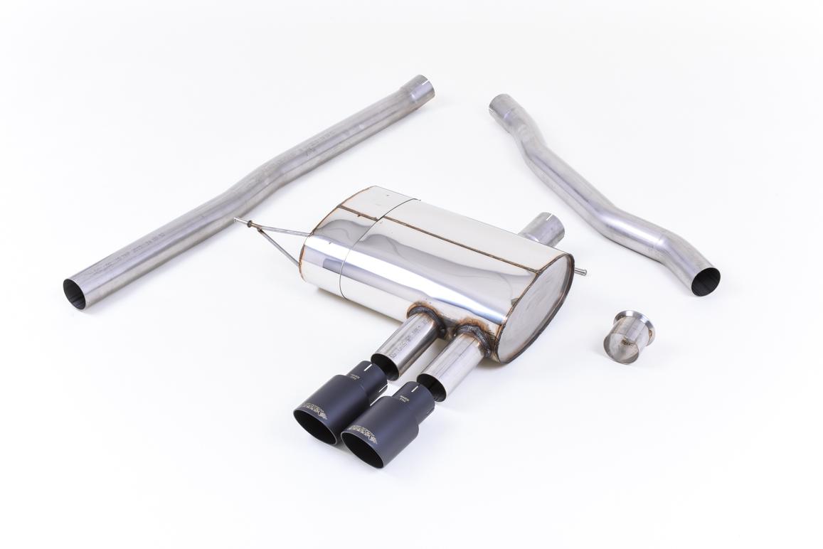 Milltek Non-Resonated Cat-Back Exhaust | Mini Cooper S F56 - Cerakote Black Tips Milltek Non-Resonated Cat-Back Exhaust | Mini Cooper S F56 - Cerakote Black Tips