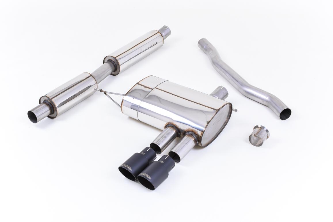 Milltek Resonated Cat-Back Exhaust | Mini Cooper S F56 - Cerakote Black Tips Milltek Resonated Cat-Back Exhaust | Mini Cooper S F56 - Cerakote Black Tips