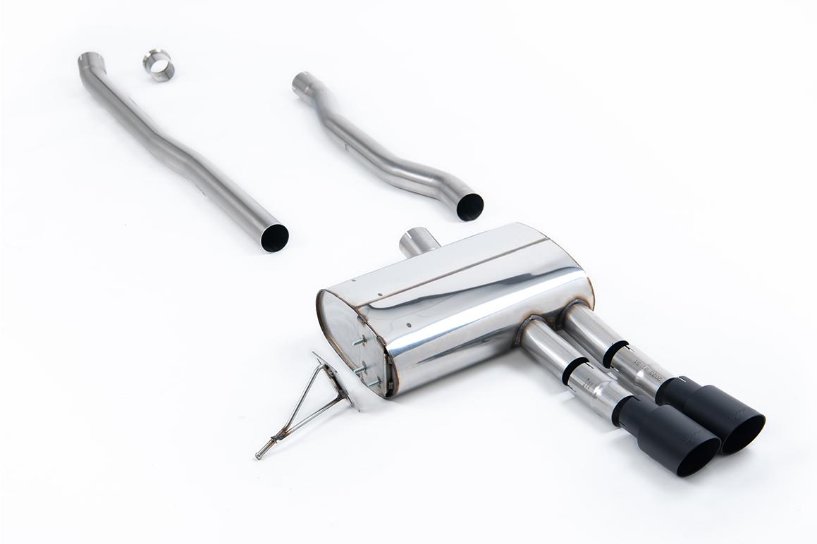 Milltek Non-Resonated Cat-Back Exhaust | Mini Cooper S F55 - Cerakote Black Tips Milltek Non-Resonated Cat-Back Exhaust | Mini Cooper S F55 - Cerakote Black Tips