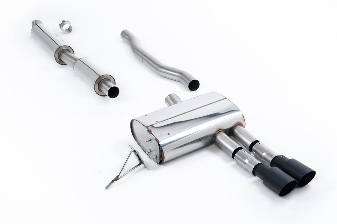 Milltek Resonated Cat-Back Exhaust | Mini Cooper S F55 - Cerakote Black Tips Milltek Resonated Cat-Back Exhaust | Mini Cooper S F55 - Cerakote Black Tips