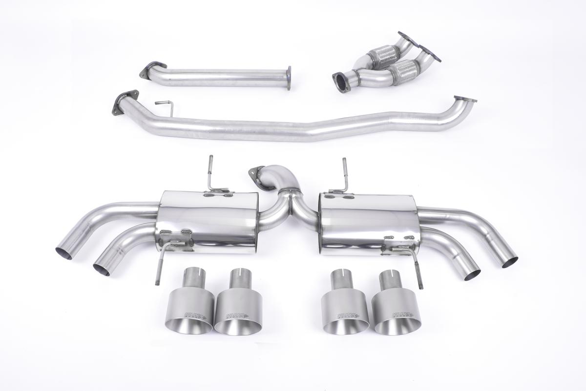 Milltek Non-Resonated Cat-Back Exhaust | Nissan GT-R R35 - Brushed Titanium Tips Milltek Non-Resonated Cat-Back Exhaust | Nissan GT-R R35 - Brushed Titanium Tips