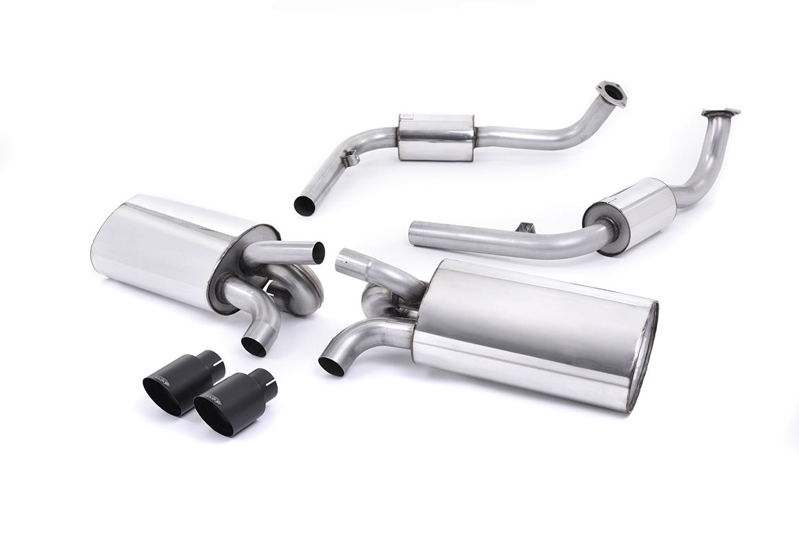 Milltek Resonated Cat-Back Exhaust | Porsche 987 Boxster Cayman - Cerakote Black Tips Milltek Resonated Cat-Back Exhaust | Porsche 987 Boxster Cayman - Cerakote Black Tips
