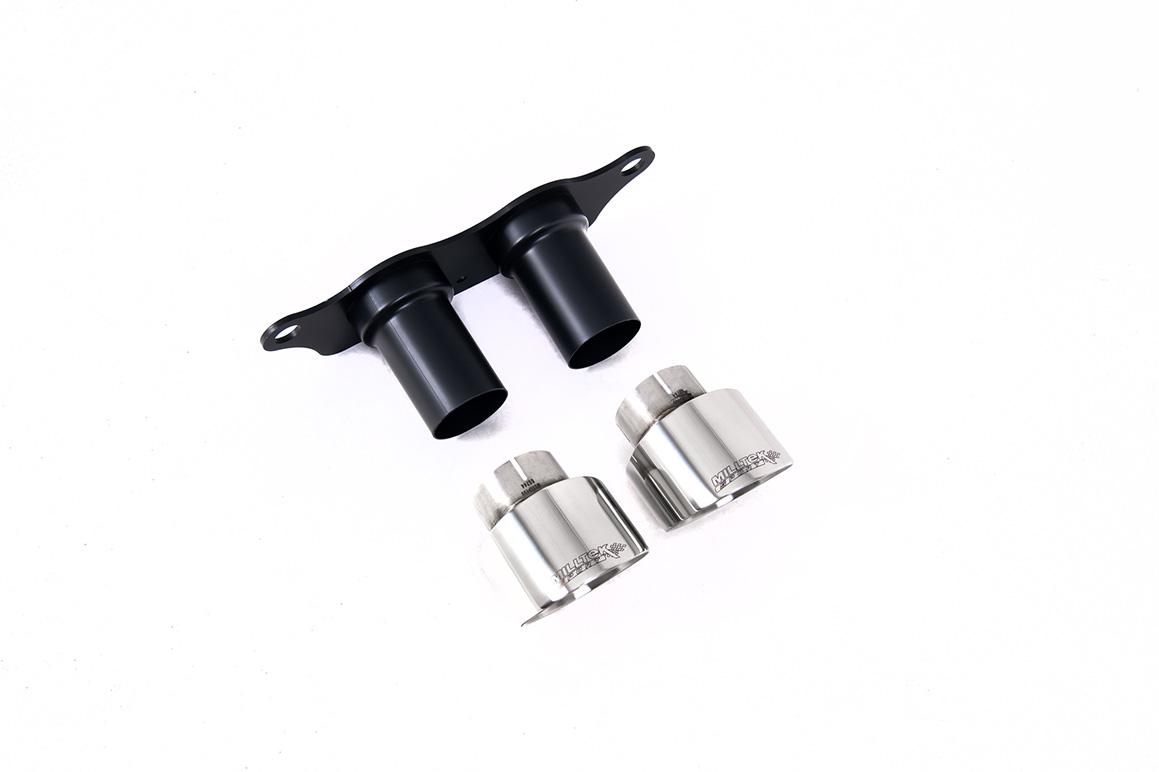 GT-100 Polished Trims & Mounting Plate - Fits to OE Silencer