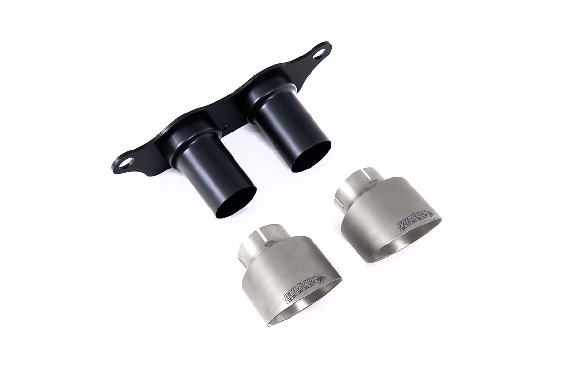 GT-100 Brushed Titanium Trims & Mounting Plate - Fits to OE Silencer