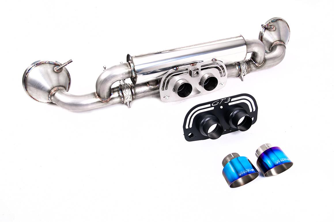 Milltek Valved Rear Silencer | Porsche 992.1 GT3 - GT-100 Burnt Titanium Tips Milltek Valved Rear Silencer | Porsche 992.1 GT3 - GT-100 Burnt Titanium Tips