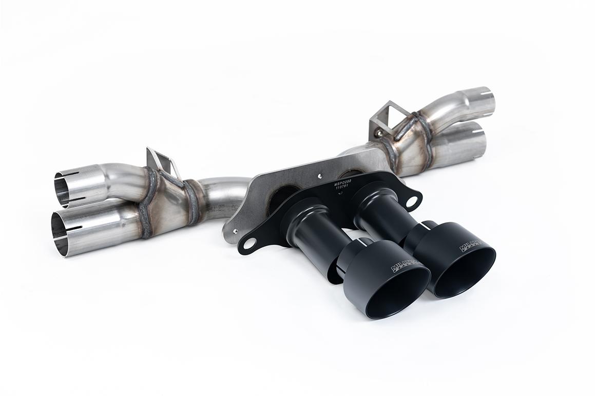 Milltek Valved Rear Silencer Bypass | Porsche 991.2 GT3 & GT3 RS - Cerakote Black Tips