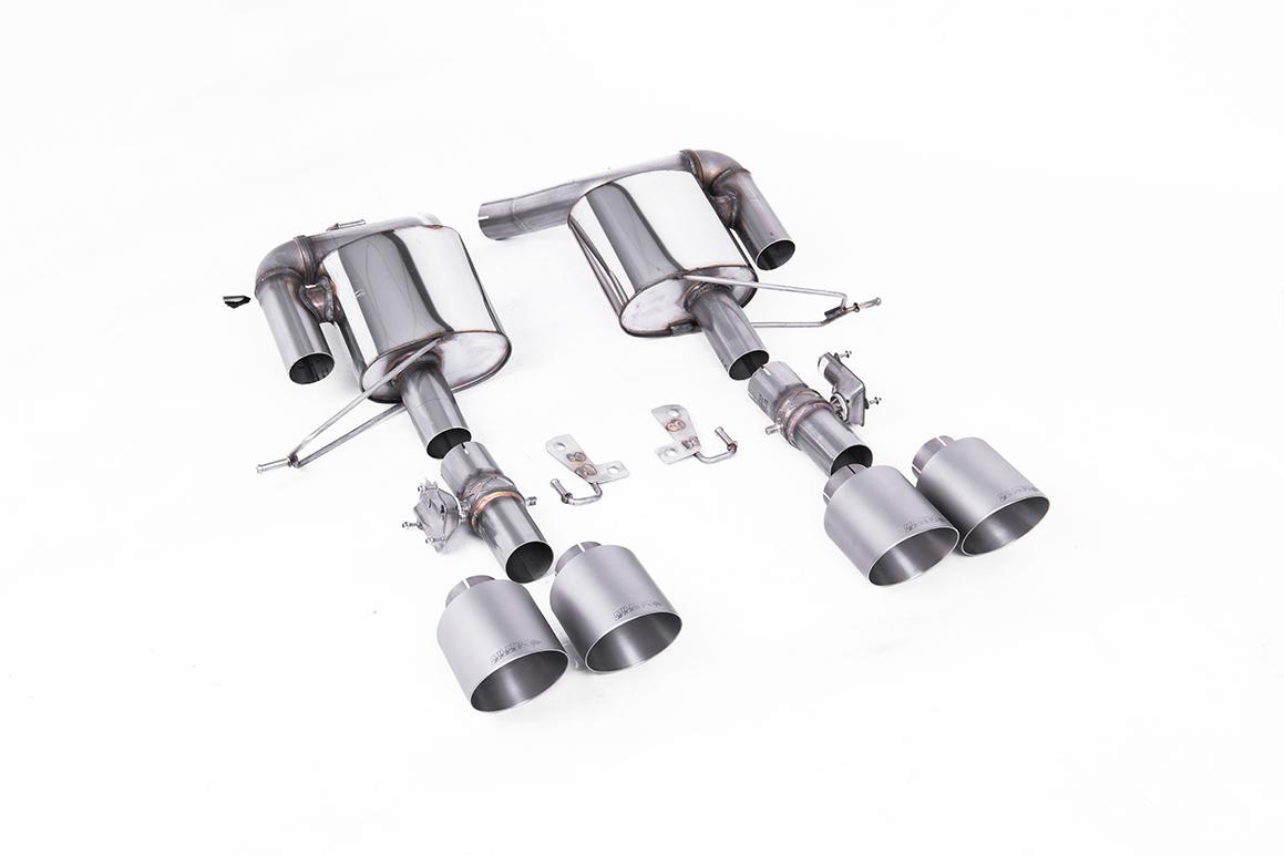 Milltek Valved Rear Silencers | Range Rover Sport SVR L494 Facelift - GT-115 Brushed Titanium Tips