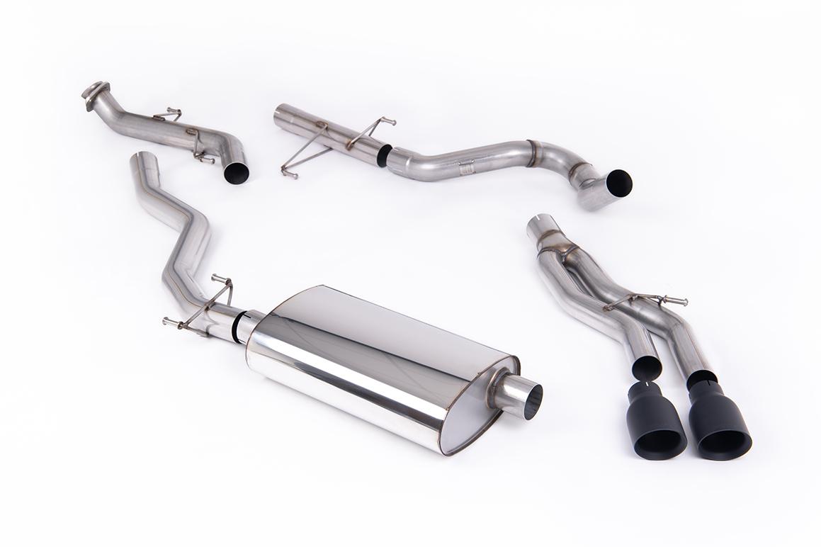 Milltek Non-Resonated Cat-Back Exhaust | Toyota Tacoma 2.4L - Cerakote Black Tips Milltek Non-Resonated Cat-Back Exhaust | Toyota Tacoma 2.4L - Cerakote Black Tips