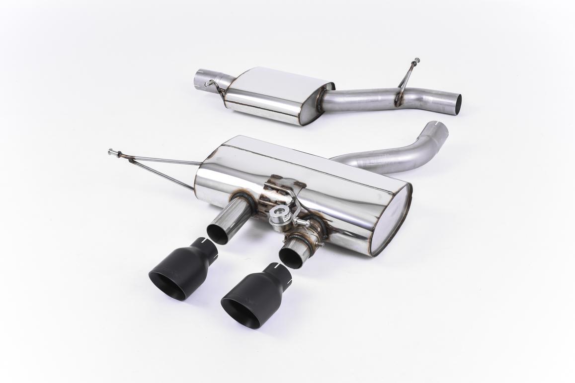 Milltek Resonated Cat-Back Exhaust | VW Golf R MK6-Cerakote Black Tips