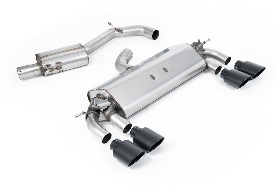 Milltek Resonated Cat-Back Exhaust | VW Golf R MK7-Cerakote Black Tips
