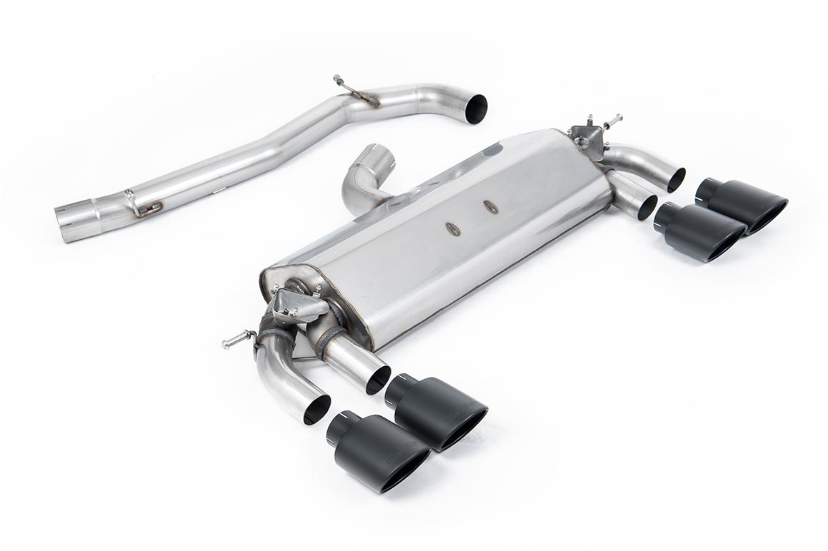 Milltek Non-Resonated Cat-Back Exhaust | VW Golf R MK7-Cerakote Black Tips