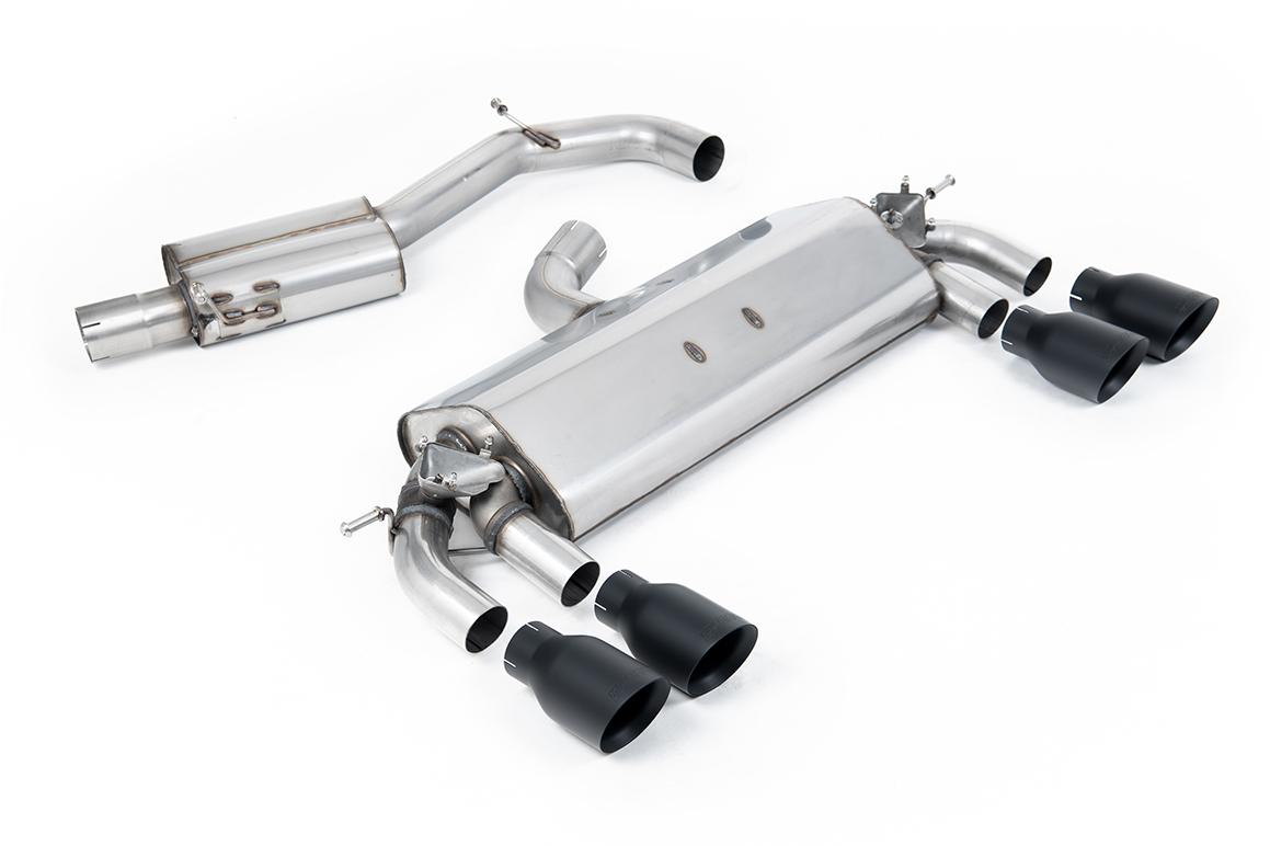 Milltek Resonated Cat-Back Exhaust | VW Golf R MK7-Cerakote Black Tips