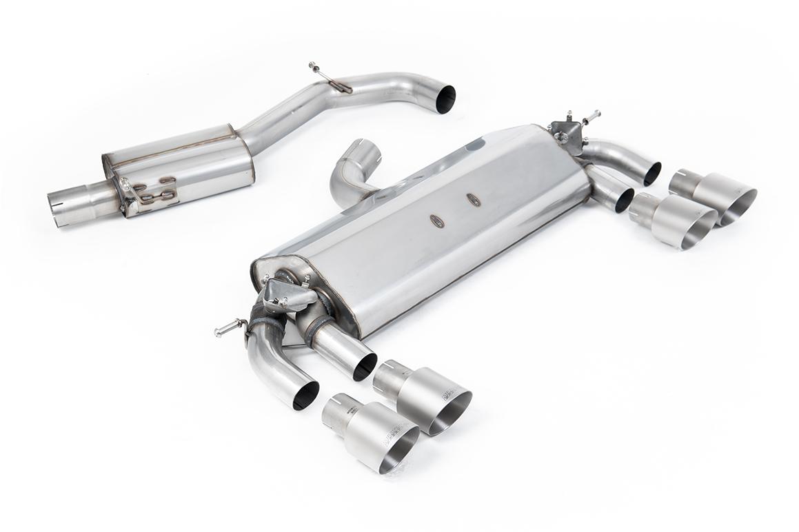Milltek Resonated Cat-Back Exhaust | VW Golf R MK7-Brushed Titanium Tips