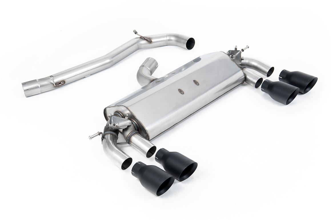 Milltek Non-Resonated Cat-Back Exhaust | VW Golf R MK7-Cerakote Black Tips