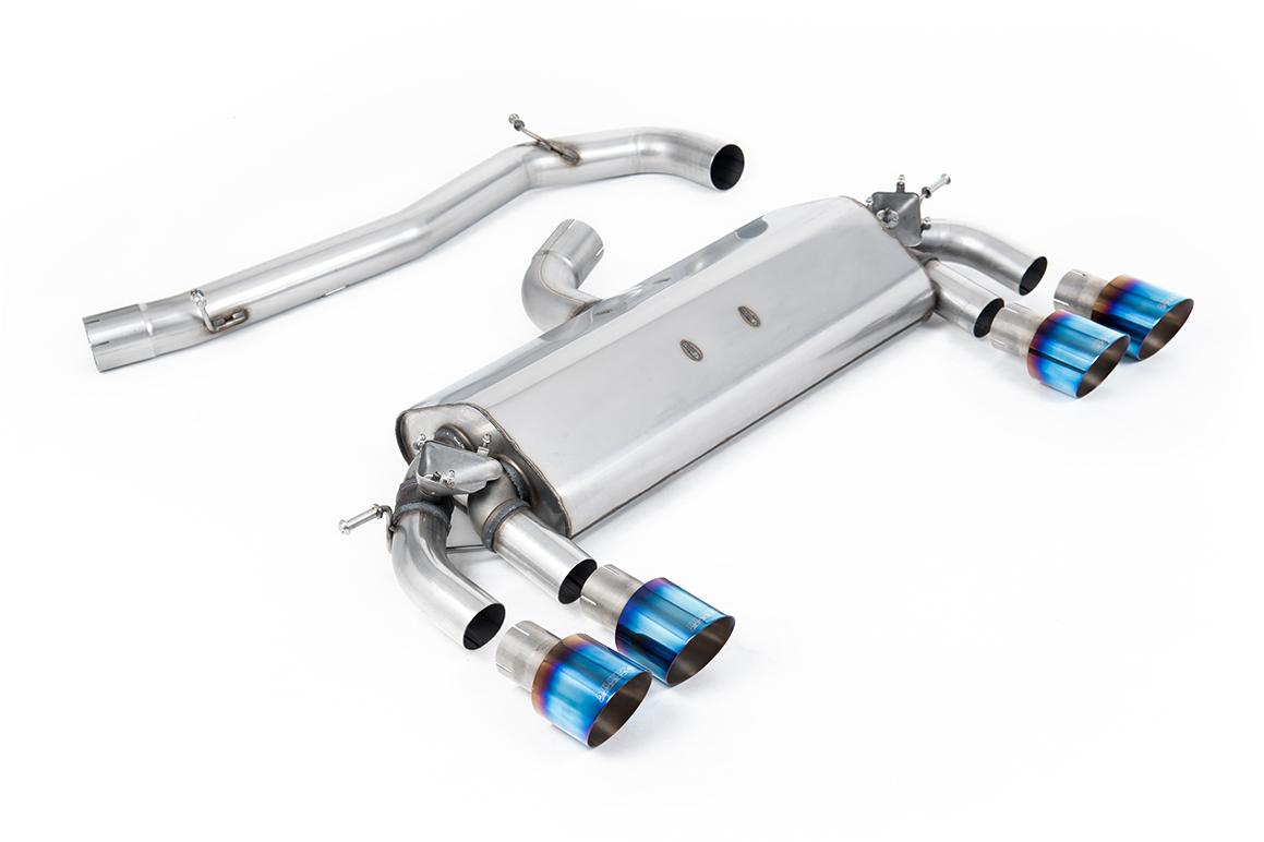 Milltek Non-Resonated Cat-Back Exhaust | VW Golf R MK7-Burnt Titanium Tips