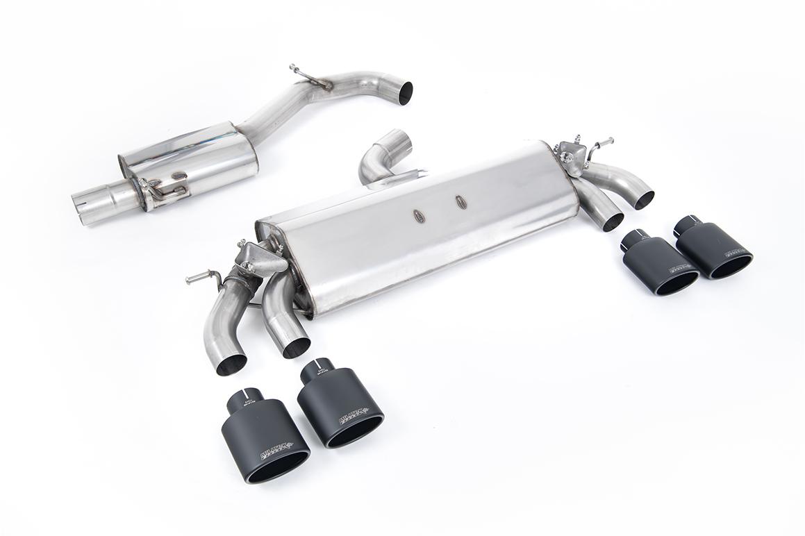 Milltek Resonated Cat-Back Exhaust | VW Golf R MK7.5-Cerakote Black Tips