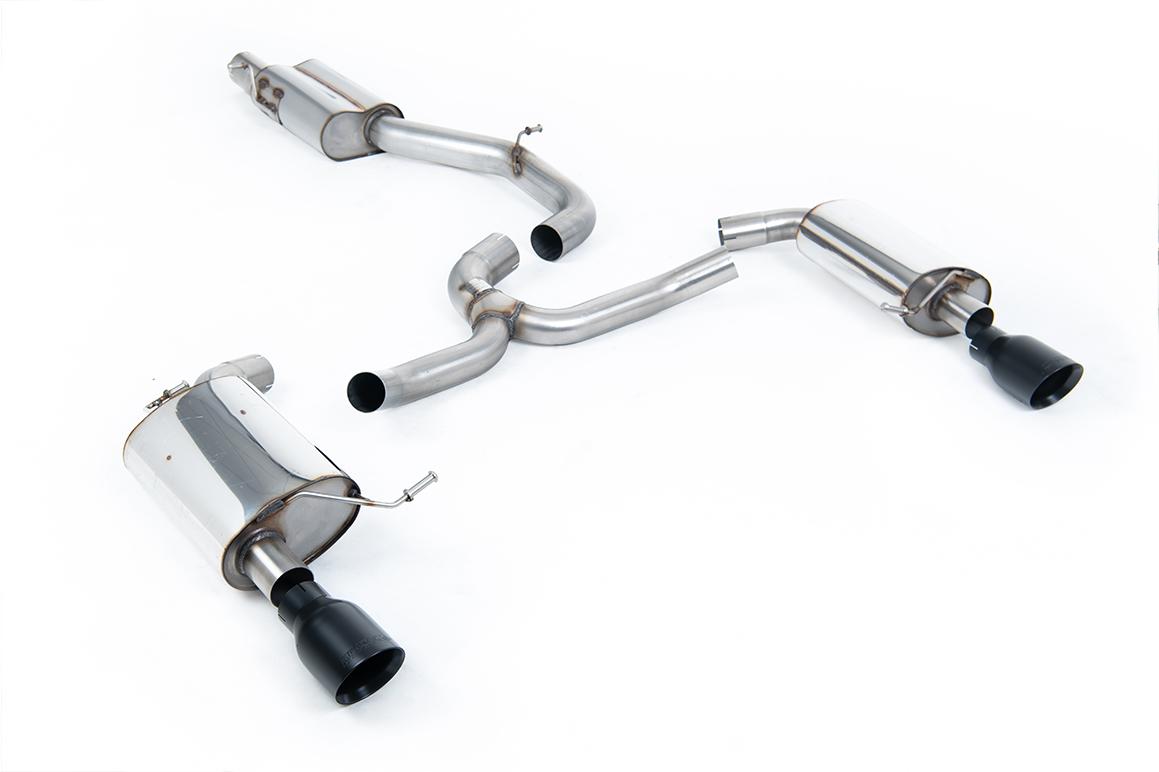 Milltek Resonated Cat-Back Exhaust | VW Golf MK7 2.0 TFSI-Cerakote Black Tips Milltek Resonated Cat-Back Exhaust | VW Golf MK7 2.0 TFSI-Cerakote Black Tips