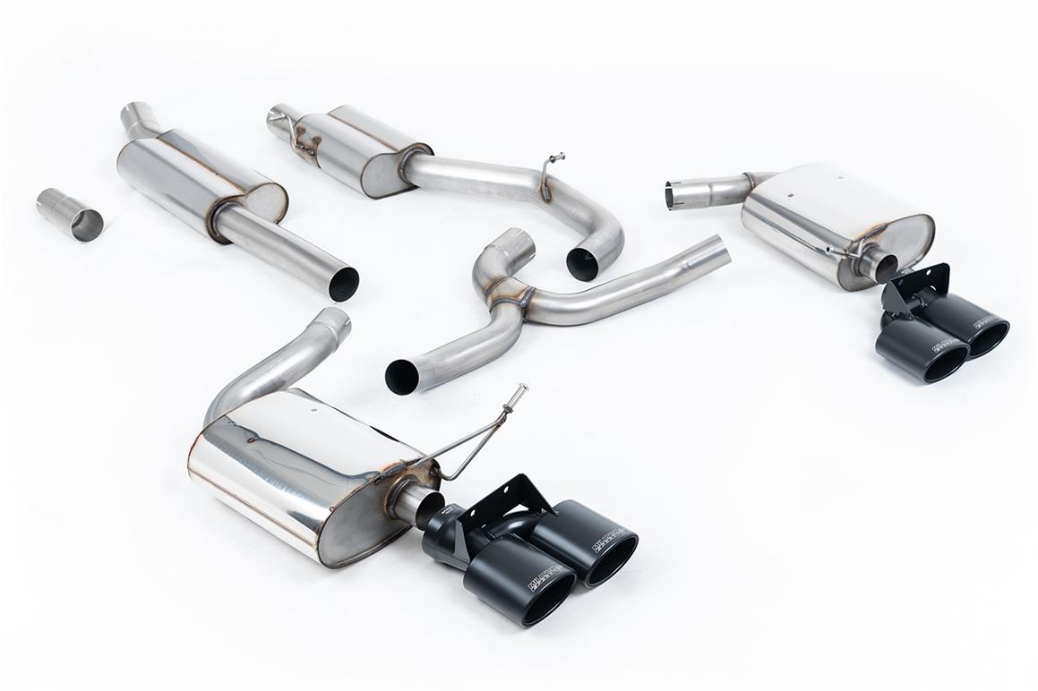 Milltek Resonated Cat-Back Exhaust | VW Golf R MK7.5 Estate-Cerakote Black Tips Milltek Resonated Cat-Back Exhaust | VW Golf R MK7.5 Estate-Cerakote Black Tips