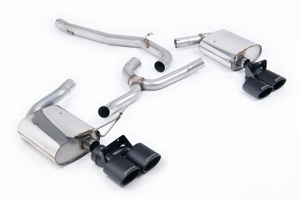 Milltek Non-Resonated Cat-Back Exhaust | VW Golf R MK7.5 Estate-Cerakote Black Tips