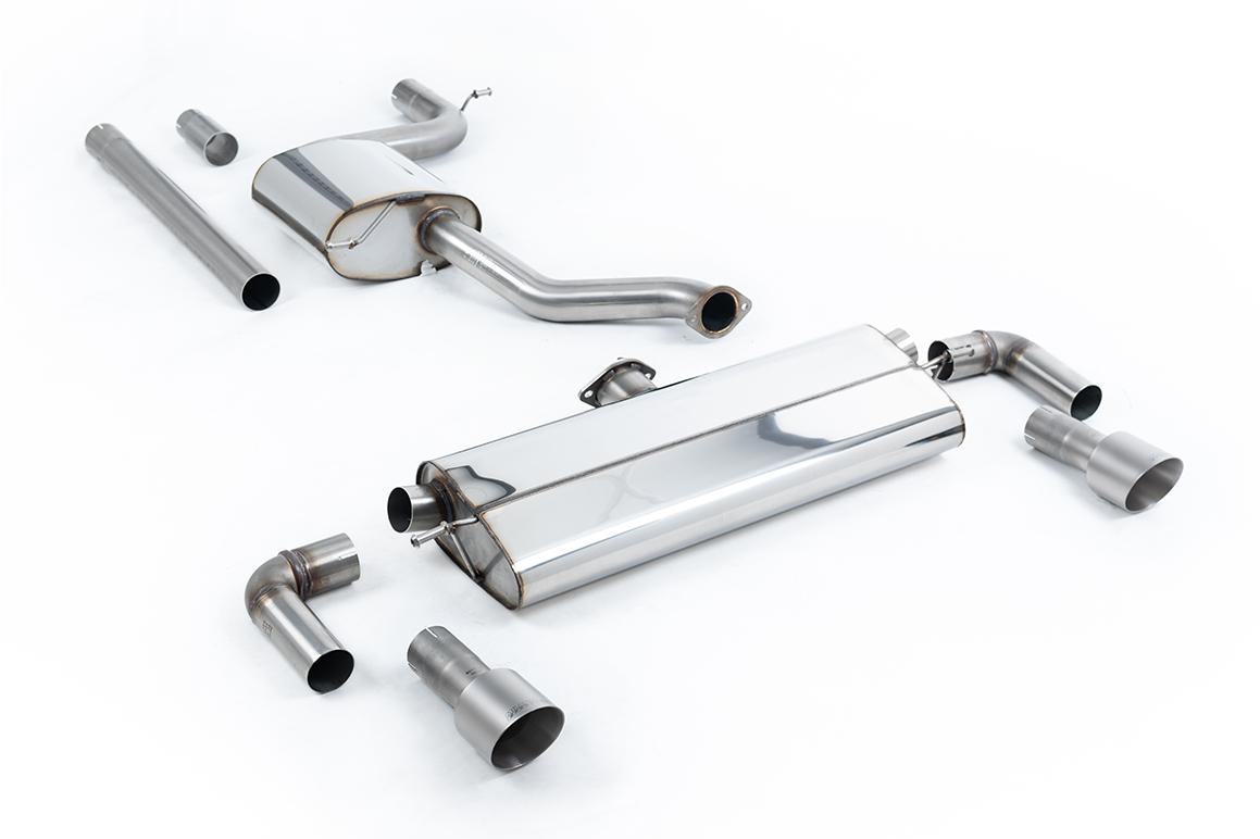 Milltek Resonated Cat-Back Exhaust | VW Golf MK7.5 GTI-Brushed Titanium Tips