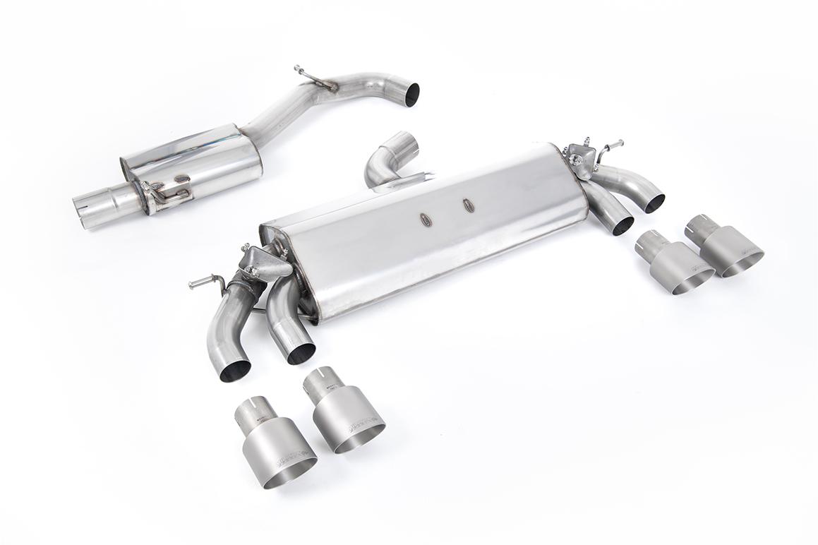 Milltek Resonated Cat-Back Exhaust | VW Golf R MK7.5-Brushed Titanium Tips