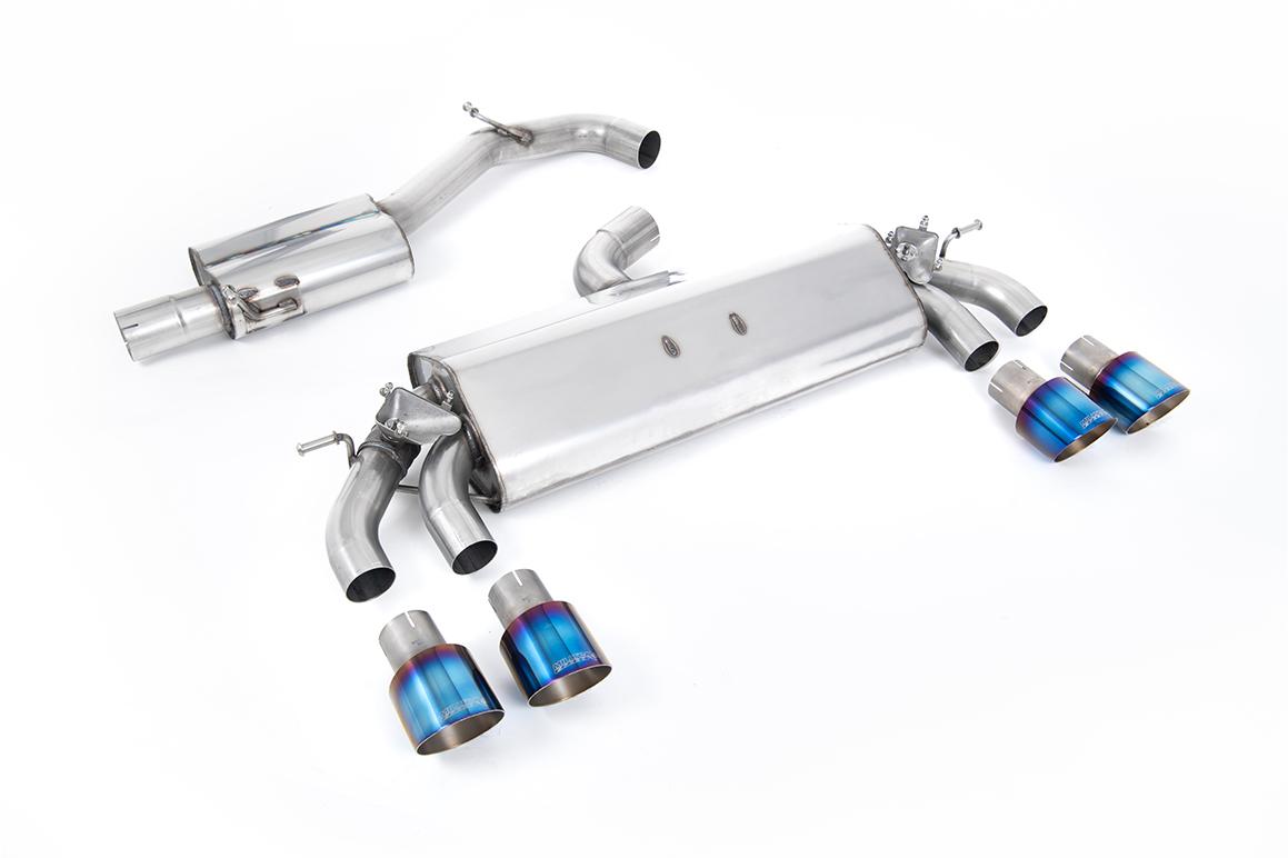 Milltek Resonated Cat-Back Exhaust | VW Golf R MK7.5-Burnt Titanium Tips