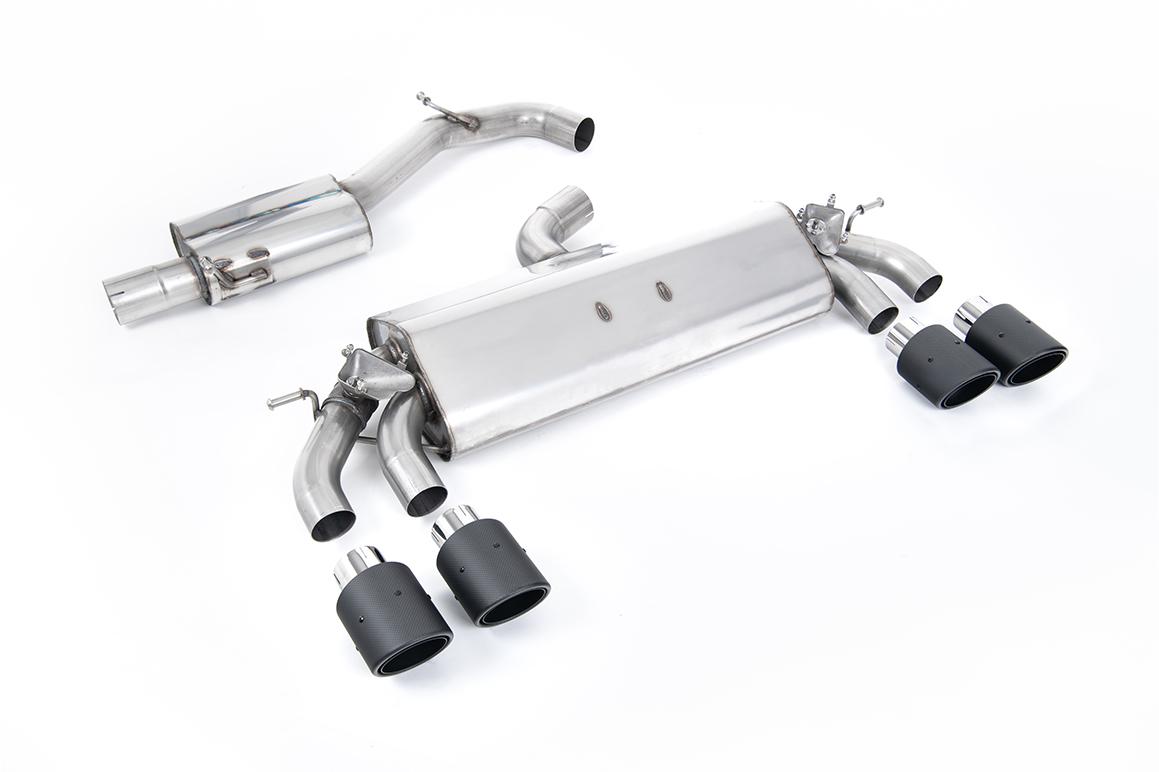 Milltek Resonated Cat-Back Exhaust | VW Golf R MK7.5-Carbon Fibre Tips