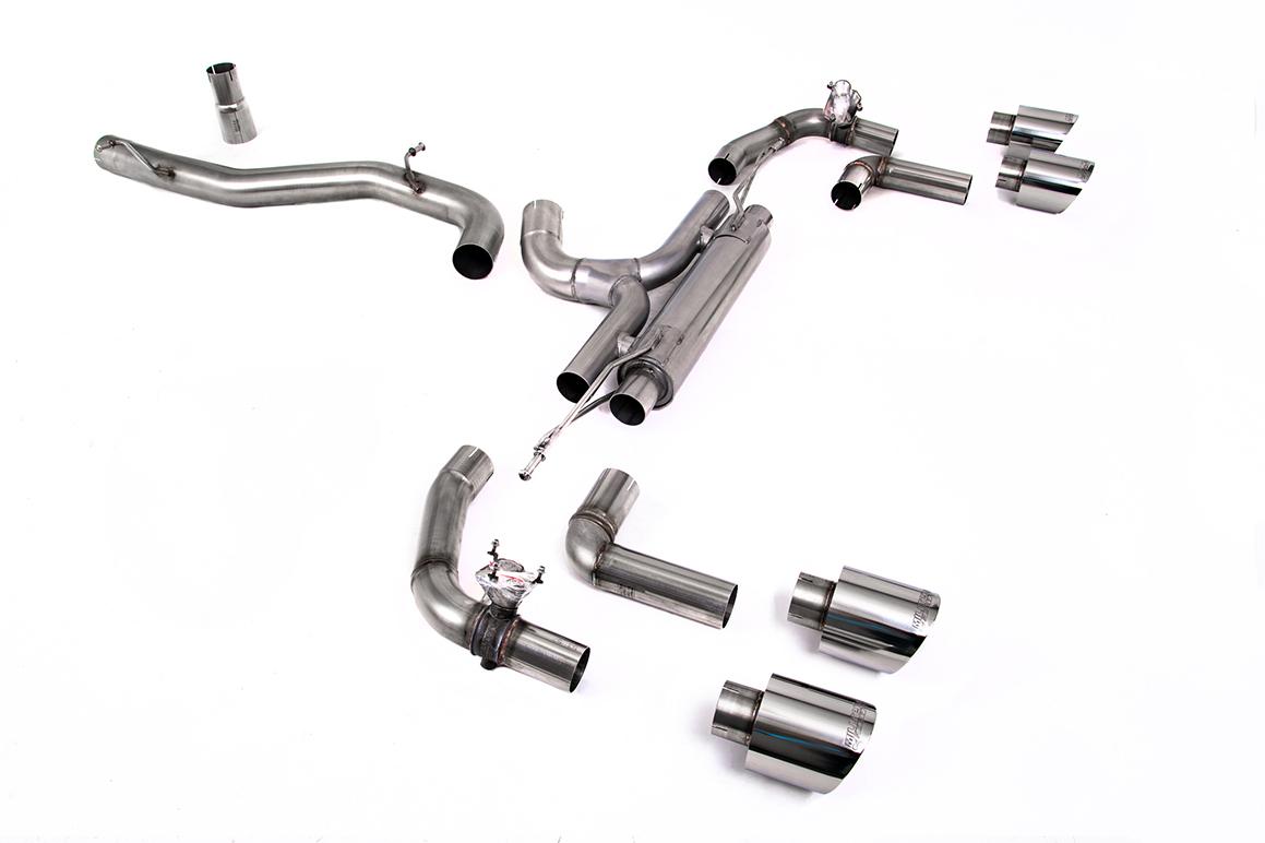 Milltek 80mm Race Cat-Back Exhaust | VW Golf R MK8-Polished Tips