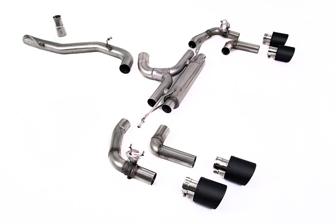 Milltek 80mm Race Cat-Back Exhaust | VW Golf R MK8-Carbon Tips