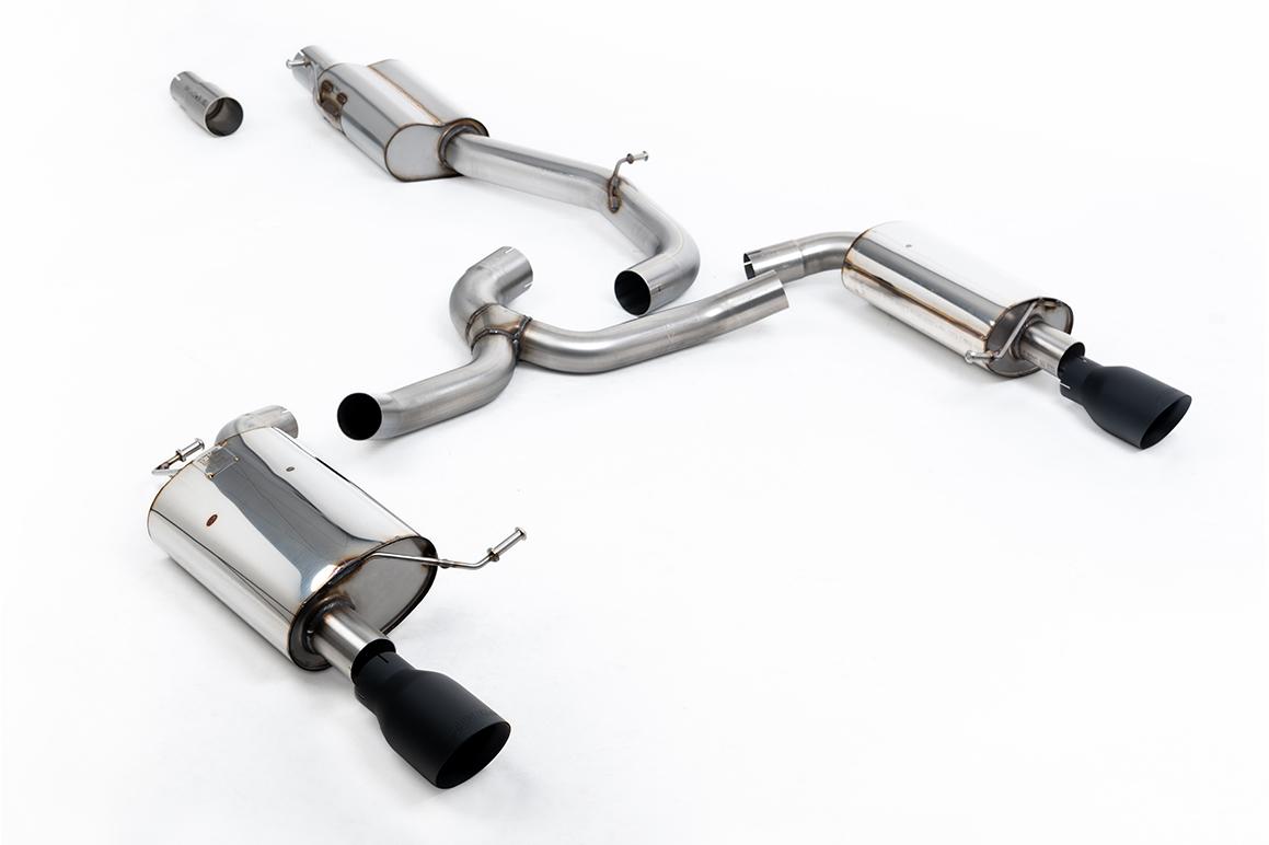 Milltek Resonated Cat-Back Exhaust | VW Golf MK7 1.8TSI Alltrack-Black Cerakote Tips Milltek Resonated Cat-Back Exhaust | VW Golf MK7 1.8TSI Alltrack-Black Cerakote Tips