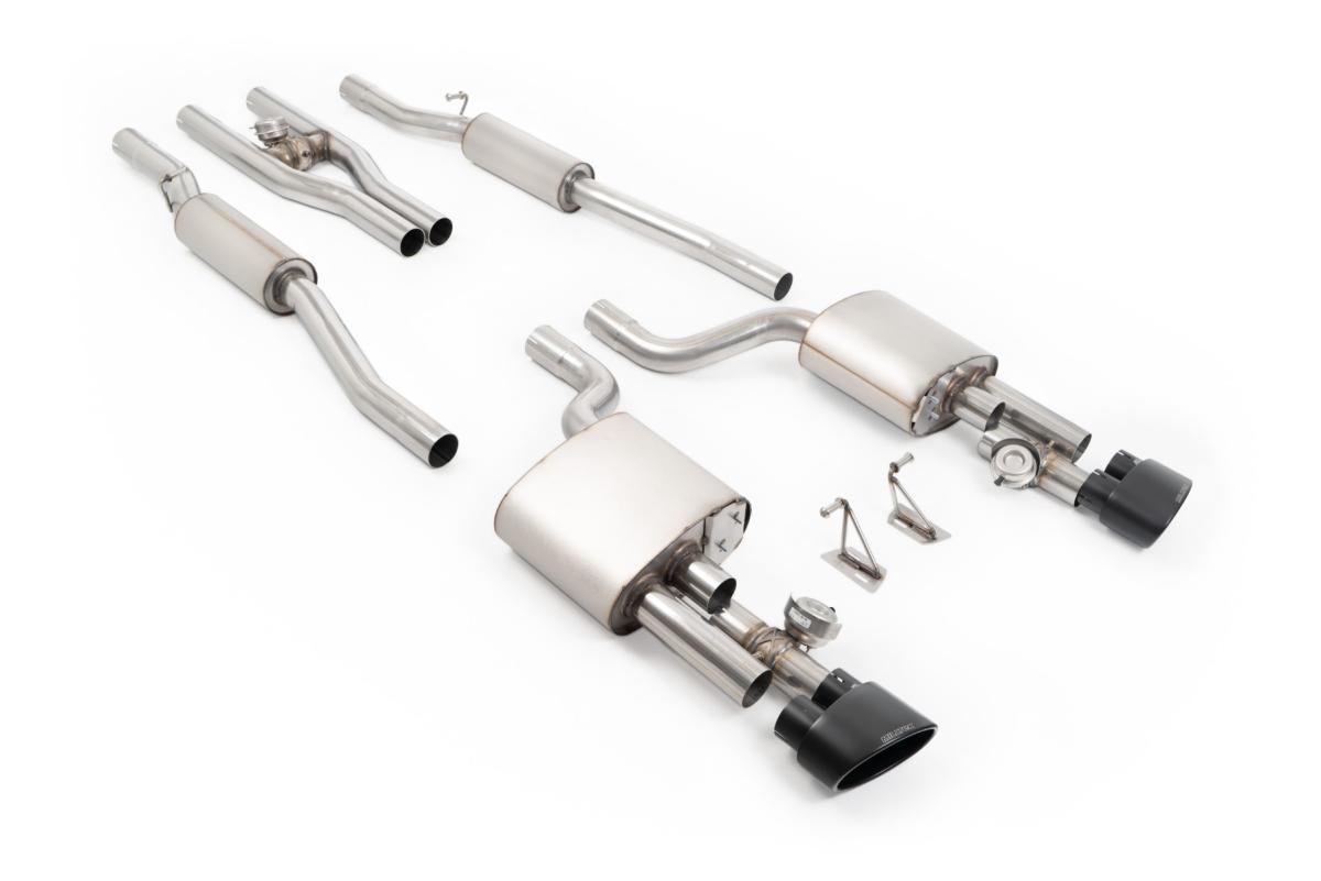Milltek V2 Valved Cat-Back Exhaust | Audi B7 RS4 - Cerakote Black Tips Milltek V2 Valved Cat-Back Exhaust | Audi B7 RS4 - Cerakote Black Tips