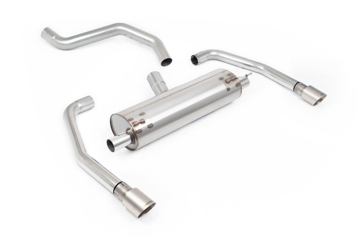 Milltek Resonated Cat-Back Exhaust | INEOS Quartermaster - Brushed Titanium Tips Milltek Resonated Cat-Back Exhaust | INEOS Quartermaster - Brushed Titanium Tips