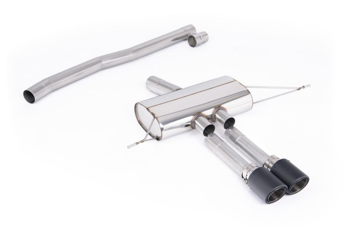 Milltek Non-Resonated Cat-Back Exhaust | Mini F66 Cooper - Carbon Fibre Tips