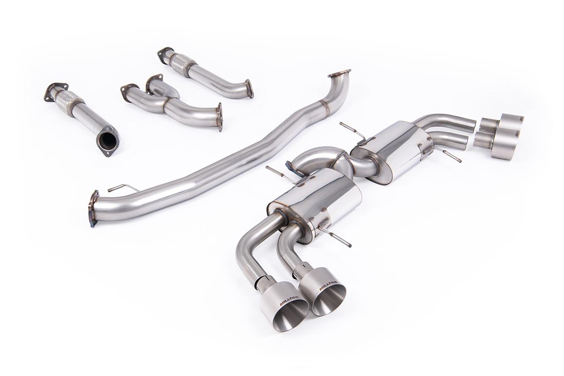 Milltek Non-Resonated Race Cat-Back Exhaust | Nissan GT-R R35 - Brushed Titanium Tips Milltek Non-Resonated Race Cat-Back Exhaust | Nissan GT-R R35 - Brushed Titanium Tips