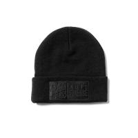 The Double Stack Beanie - Black with Black Logo