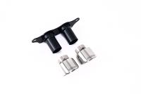 GT-100 Polished Trims & Mounting Plate - Fits to OE Silencer