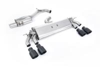 Milltek Resonated Cat-Back Exhaust | VW Golf R MK7.5-Cerakote Black Tips
