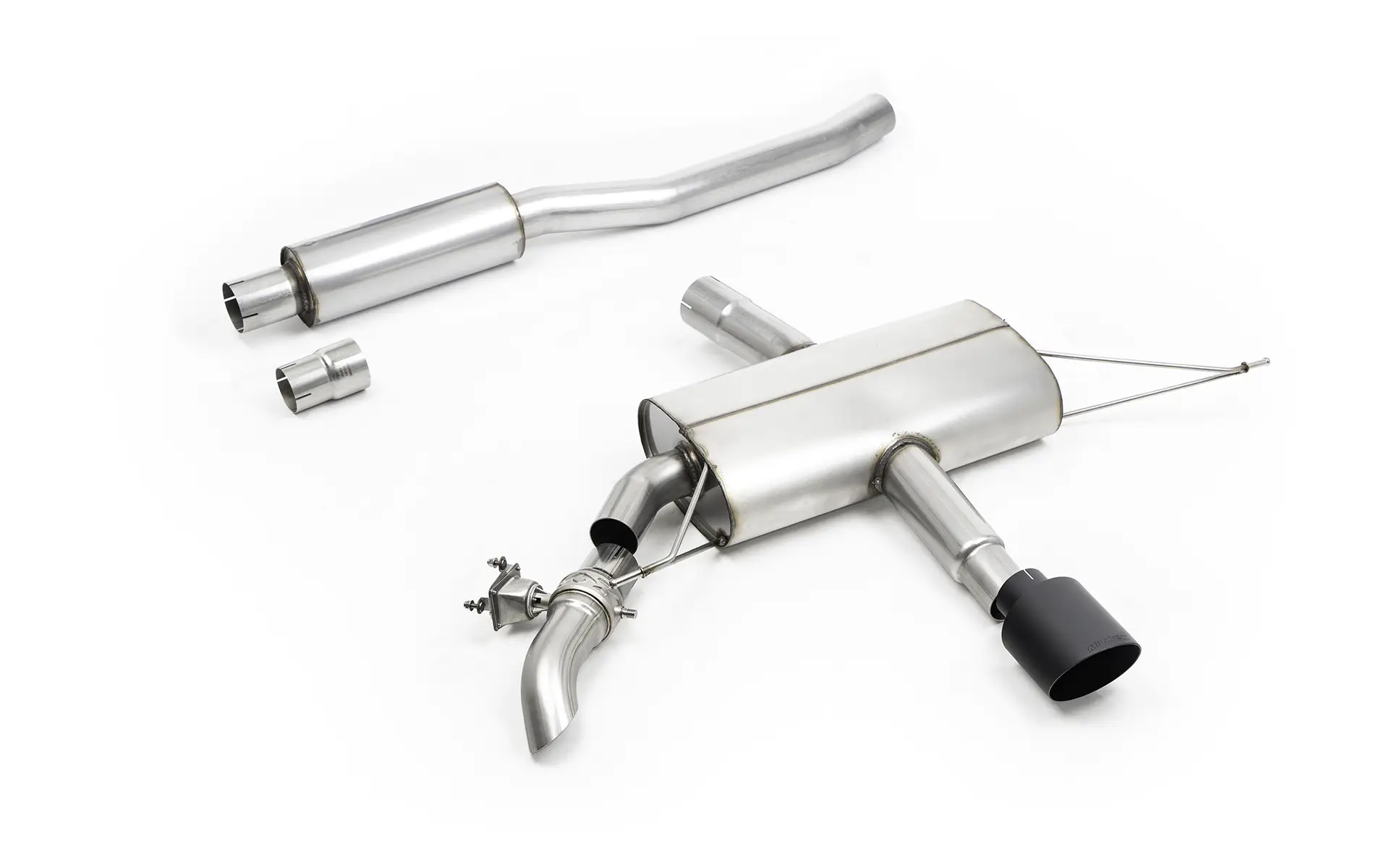 Milltek Resonated Particulate Filter-Back Exhaust | Mini F66 JCW - Cerakote Black Tips