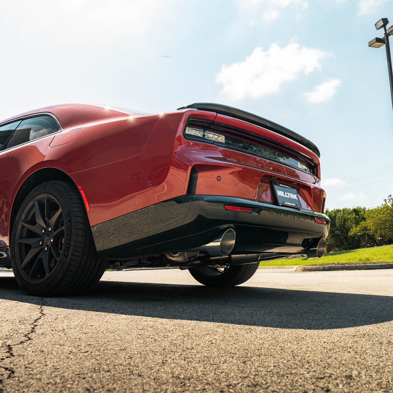 Milltek valved axle-back exhaust with dual 5.5 inch polished tips for the Dodge Charger Sixpack H/O 3.0L Hurricane
