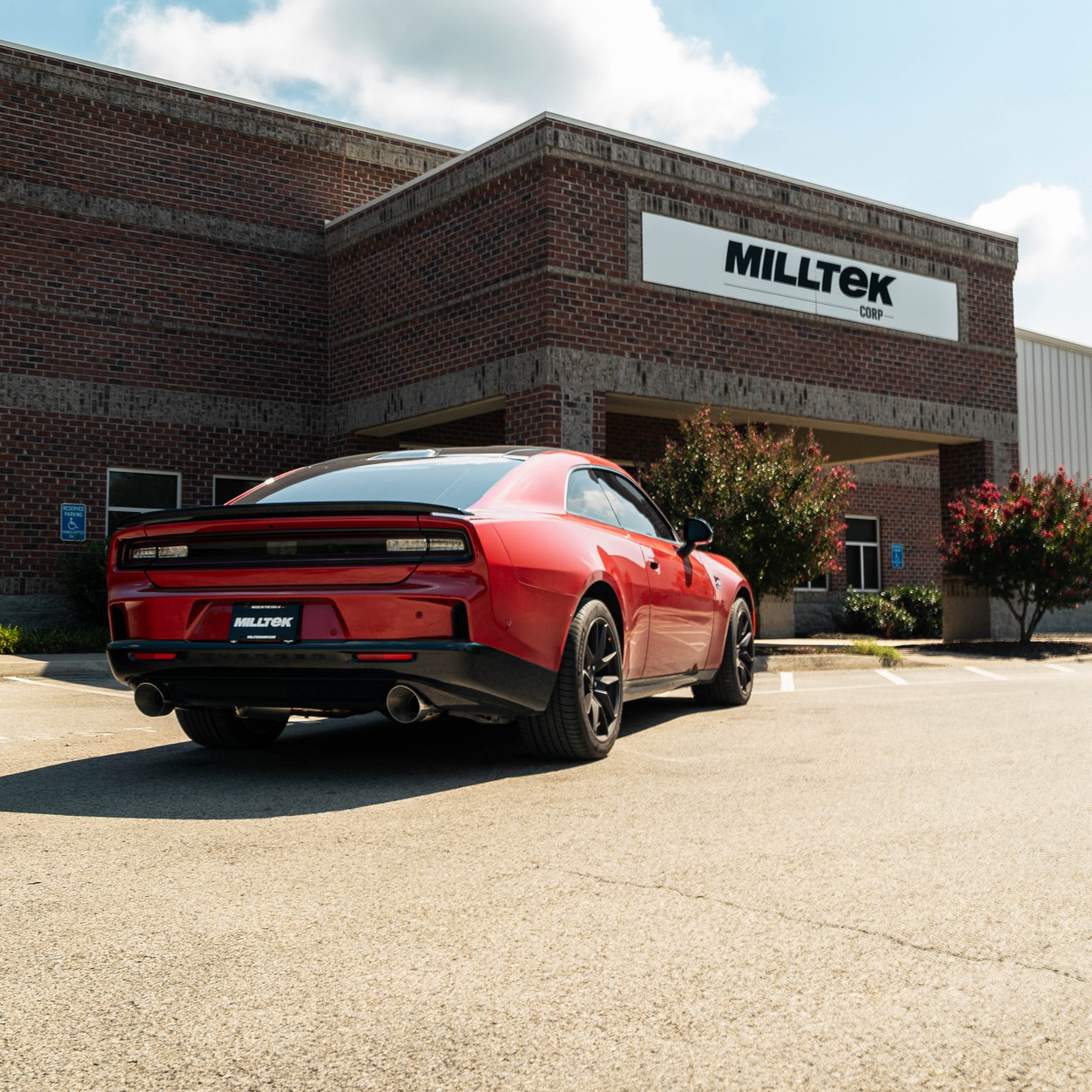 Milltek axle-back exhaust with dual 5.5 inch polished tips for the Dodge Charger Sixpack