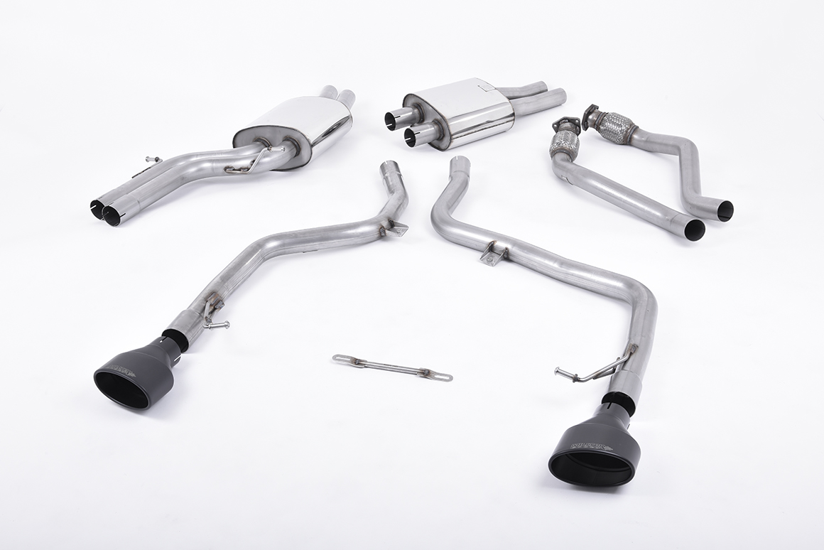 Milltek Race Cat-Back Exhaust | Audi B8 S4 V6 - Cerakote Black Tips