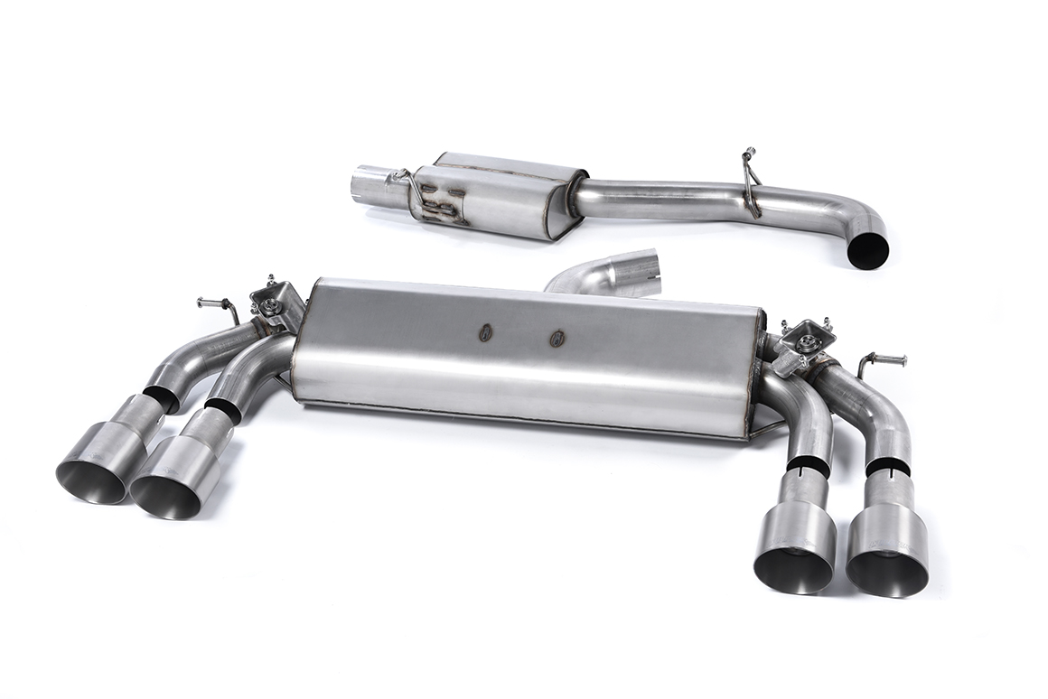 Milltek Resonated Cat-Back Exhaust | Audi S3 8V Sportback - Brushed Titanium Tips