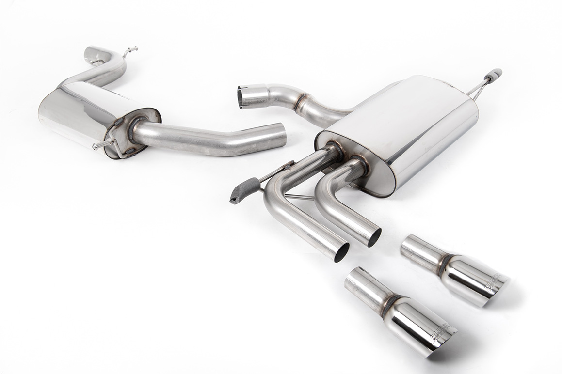 Milltek Resonated Cat-Back Exhaust | Audi A3 8P 2.0T FSI - GT-80 Polished Tips