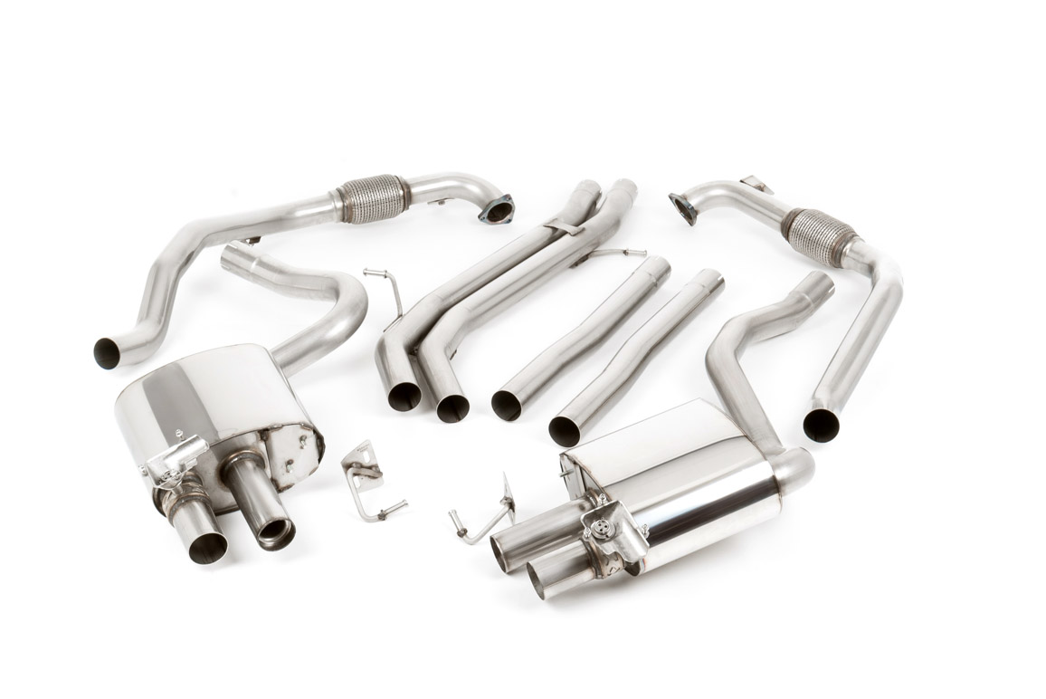 Milltek Non-Resonated Cat-Back Exhaust | Audi B9 S4 S5 - Burnt Titanium Tips