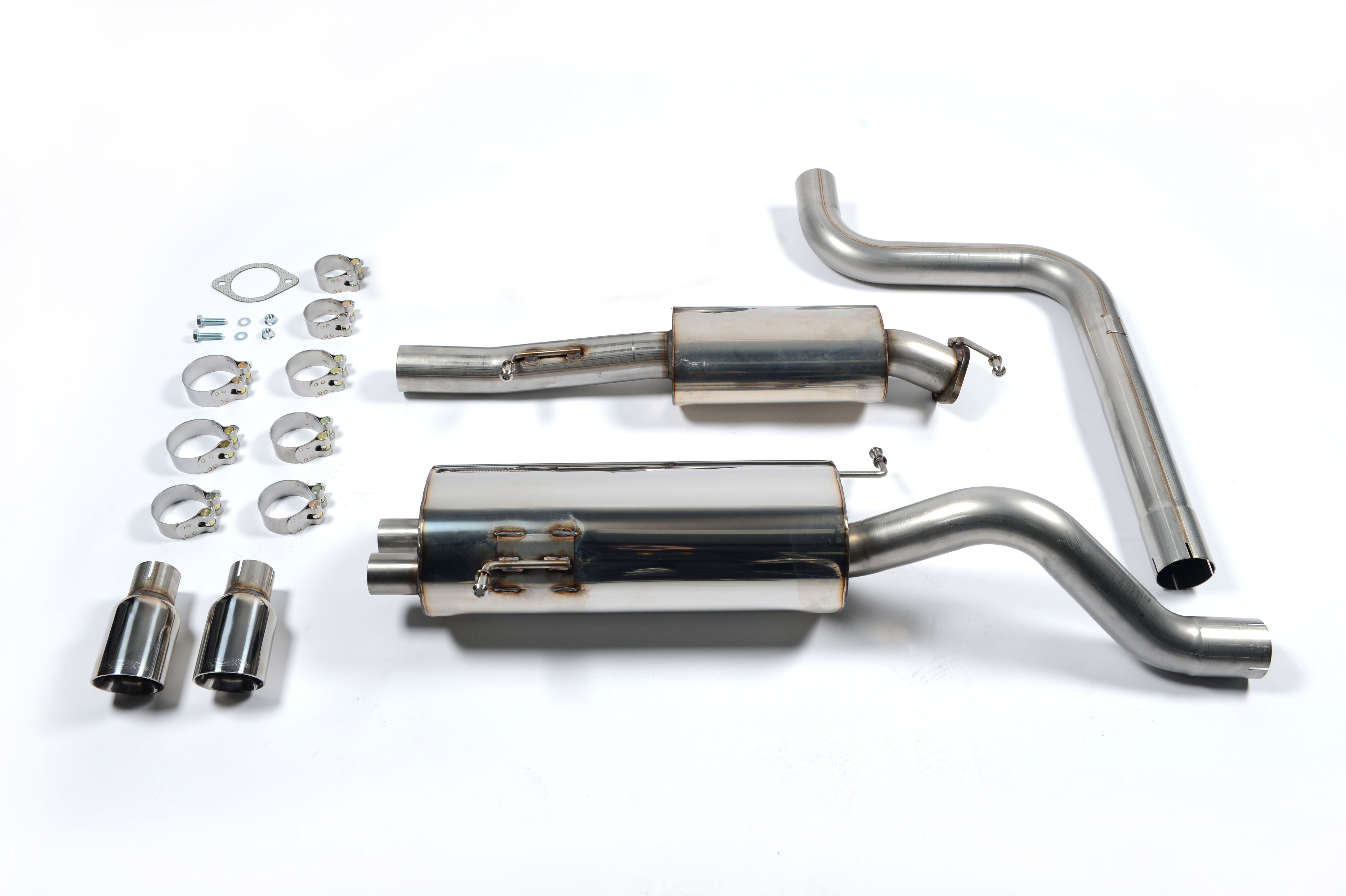 Milltek Resonated Race Cat-Back Exhaust | Ford Fiesta MK7 ST - Polished Tips